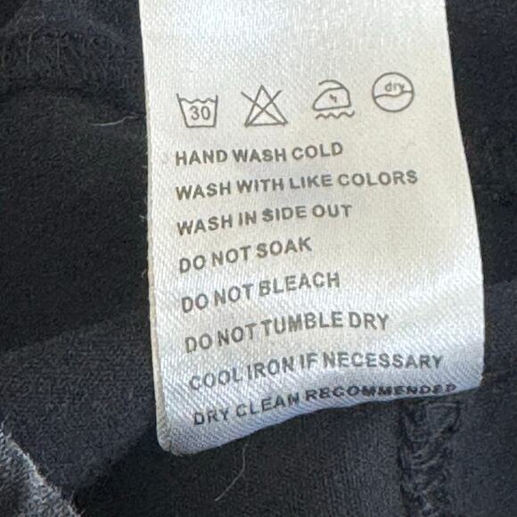 BEULAH Black Stretch Denim Moto Leggings Jeggings Skinny Zipper Ankle Sz M - Picture 11 of 12